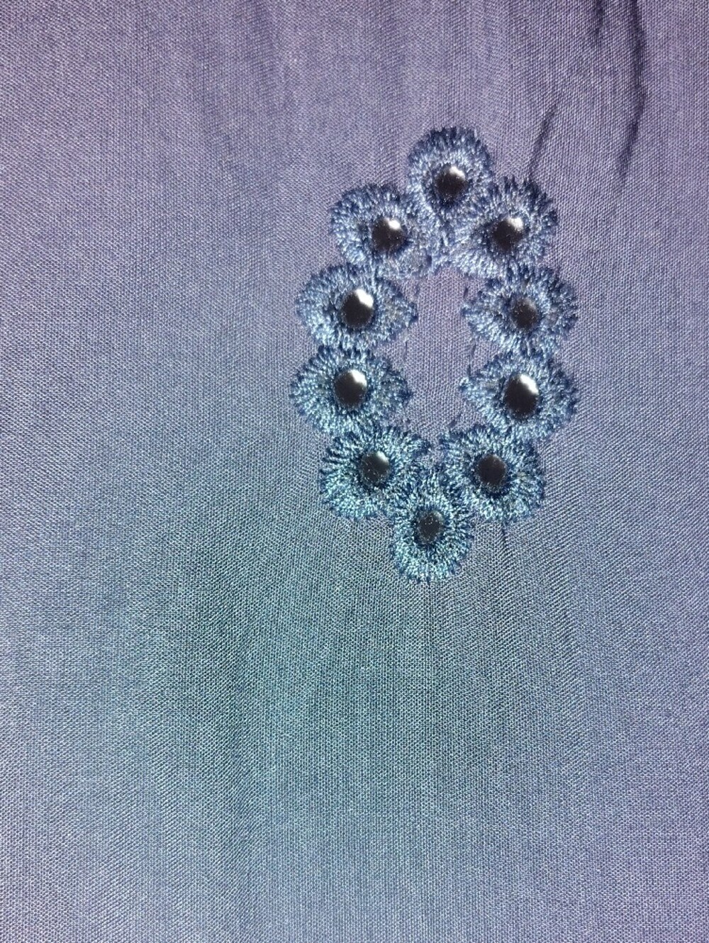 Purple Embroidered Long Kimono Cardigan - Picture 7 of 9